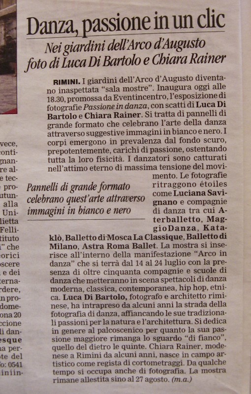  - corriere di rimini foto passione in danza luca di bartolo chiara rainer